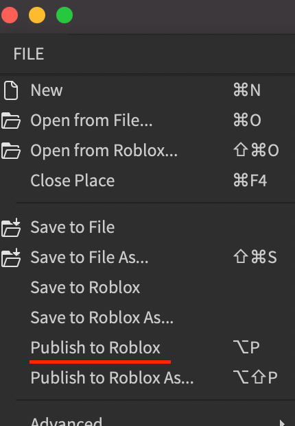 roblox studio publish your game to roblox