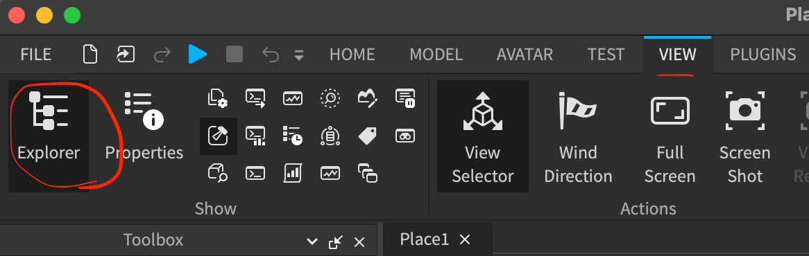 roblox studio explorer panel