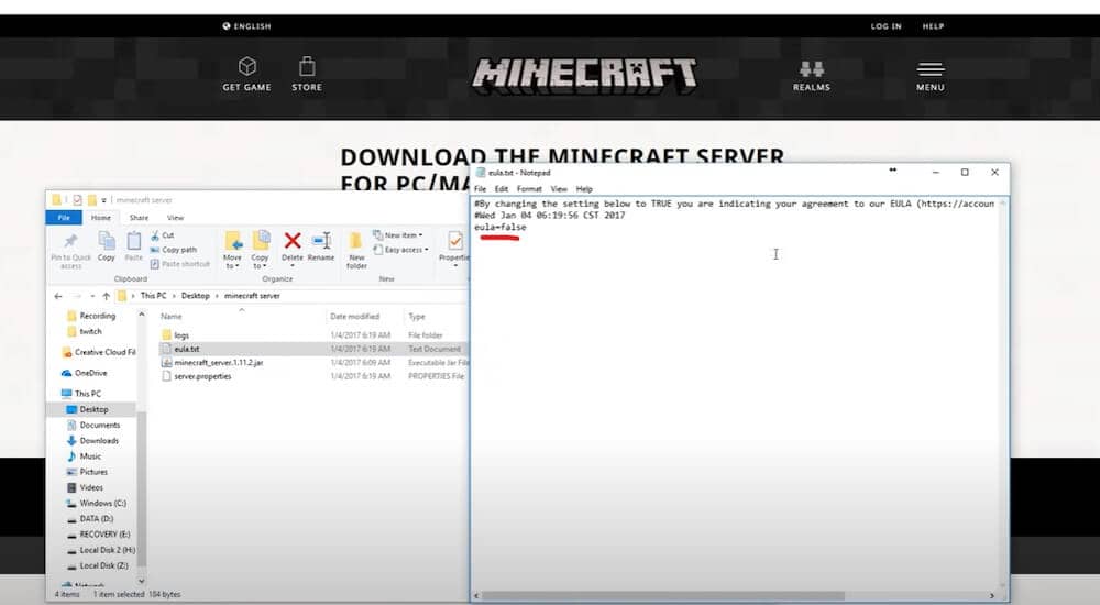 Step 1 of signing the EULA