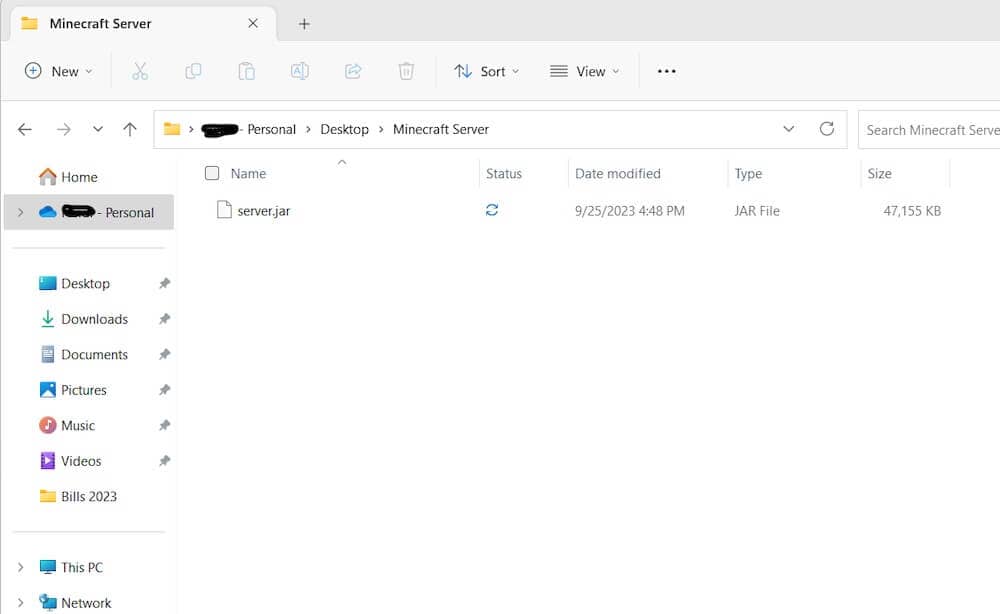 Saving the server software to your computer files