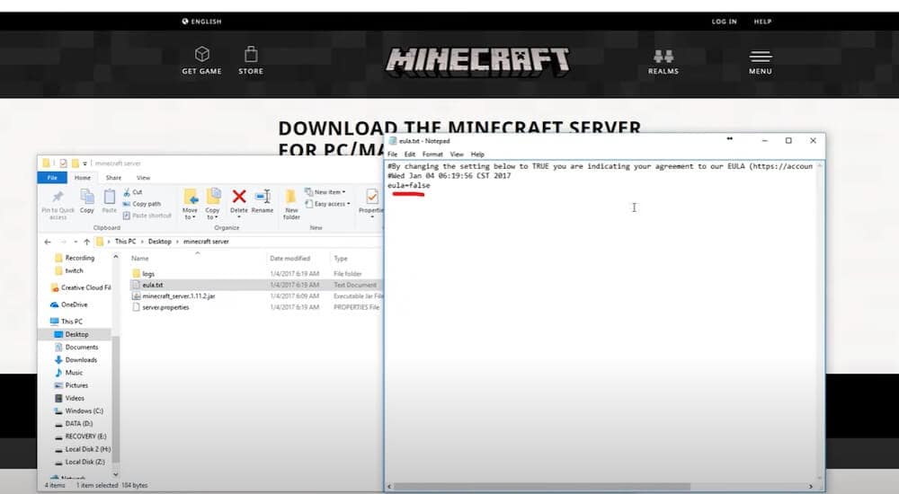 Step 1 of signing the EULA